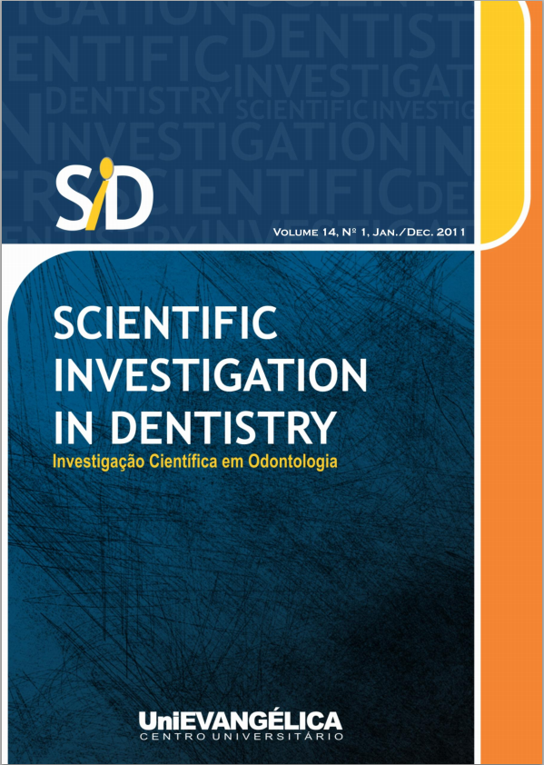 					View Vol. 14 No. 1 (2011): SCIENTIFIC INVESTIGATION IN  DENTISTRY - Jan/Dec. 2011
				
