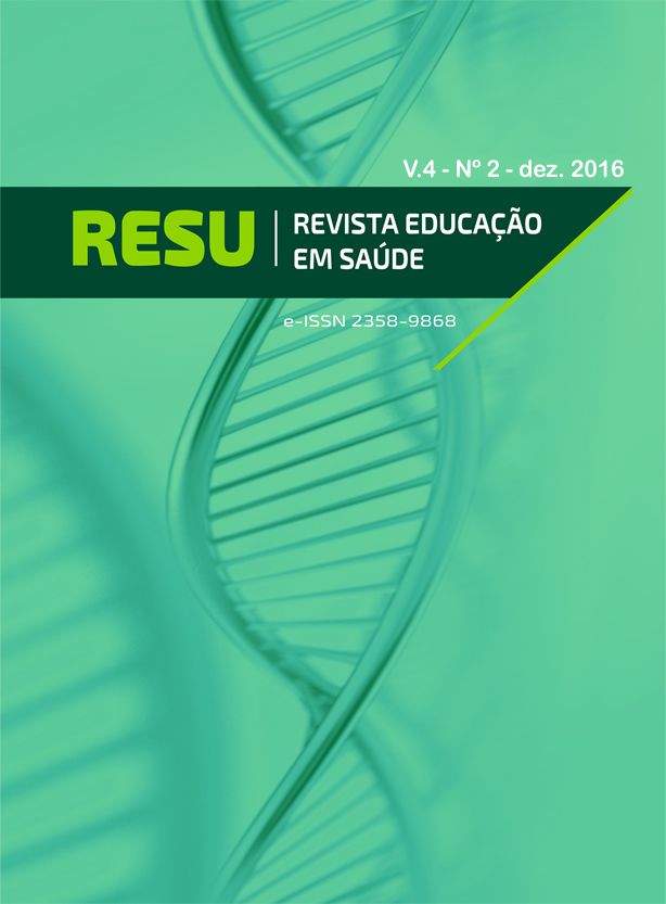					Visualizar v. 4 n. 2 (2016): RESU - REVISTA EDUCAÇÃO EM SAÚDE
				