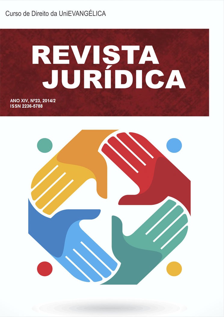 					Visualizar v. 2 (2014): Revista Jurídica, Ano XIV, n. 23, 2014, v2, Jan. – jun., Anápolis/GO, UniEVANGÉLICA
				