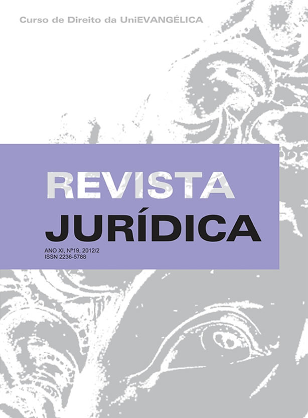					Visualizar v. 2 (2012): Revista Jurídica, Ano XII, n. 19, p. 1 - 104, Jul. – Dez., Anápolis/GO, UniEVANGÉLICA.
				
